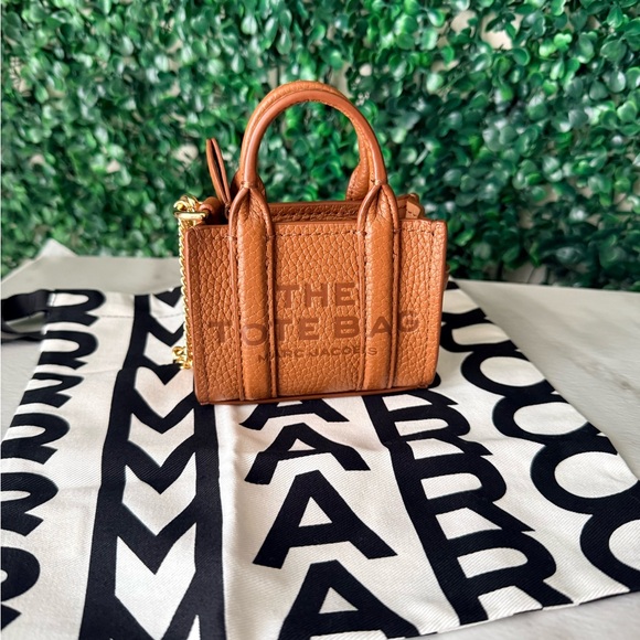 Marc Jacobs Brown Leather Tote Bag Mini Bag Charm